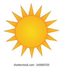 a bright sun on a white background, vector illustration