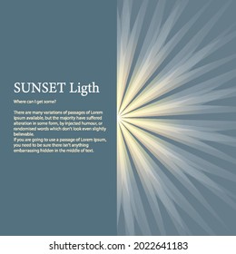 Bright sun rays background. Sunshine banner with sunburst sunbeams as enlightenment concept. Sunny vector illustration