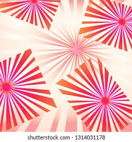 Bright sun, rays in the form of stripes. Creative illustration for magazine, poster, book cover, banner, flyer, booklet. - Vector graphics