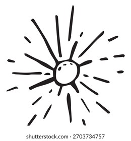 Bright sun stylized as graphics