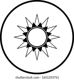 Symbol für helle Vektorillustration auf Schwarz-Weiß