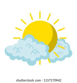 bright sun weather and fluffy clouds