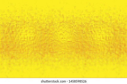 Bright sunbeams background with color dots. Abstract background with halftone dots design. 