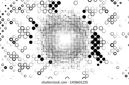 Bright sunbeams background with White Black dots. Abstract background with halftone dots design. 