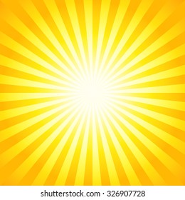 Bright sunbeams, shiny summer background with vibrant yellow & orange colors. Perfect light striped background.