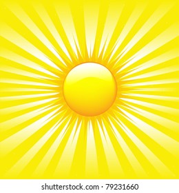 Bright Sunburst With Beams, Vector Illustration