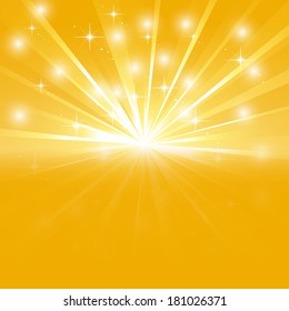 Bright sunburst with sparkles