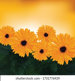 Bright sunflower vector artwork design