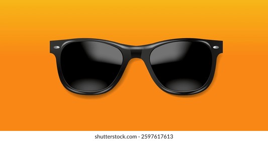 Bright Sunglasses And Yellow Background  With Gradient Mesh, Vector Illustration