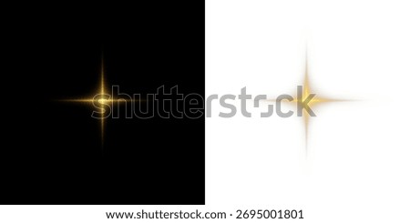Bright sunlight flare sparkle star PNG.