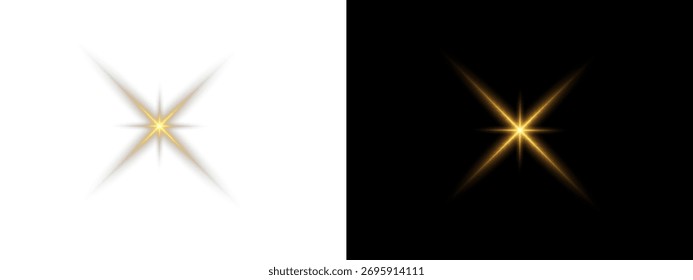 Luz solar brillante con brillo de estrella, destello espacial y destello brillante.	