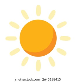Bright sunny day graphic illustration for weather forecast and summer season designs and backgrounds, sun graphic