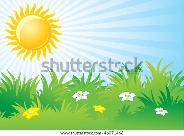 Bright Sunny Day Vector Background Stock Vector (Royalty Free) 46071466