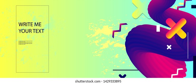 Bright sunny fashion modern lines abstract summer background banners gradient shapes composition vector design