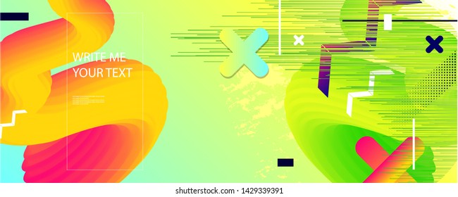 Bright sunny fashion modern lines abstract summer background banners gradient shapes composition vector design