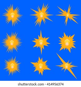 Bright sunny glow, flash in the spring or summer sky