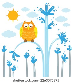 bright sunny owl lagoon water splashing tree park elements