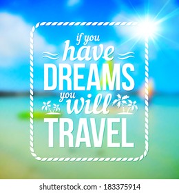 Bright sunny vector blurred summer background with text design