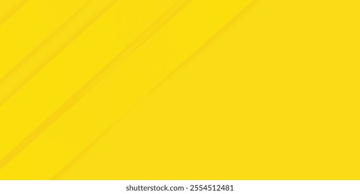 Bright sunny yellow dynamic abstract background. Modern lemon orange color. Fresh business banner for sales, event, holiday, party, halloween, birthday, falling. Fast moving 3d lines with soft shadow