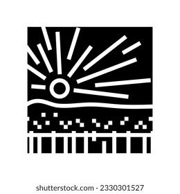 bright sunrise sun summer sunlight glyph icon vector. bright sunrise sun summer sunlight sign. isolated symbol illustration
