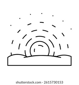 bright sunrise sun summer sunlight line icon vector. bright sunrise sun summer sunlight sign. isolated contour symbol black illustration