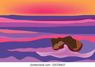 bright sunset in the sea