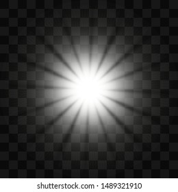 Bright sunshine. Beautiful bright rays. Light for banners.