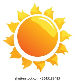 Bright sunshine design element for summer season graphics and sunny weather illustrations or backgrounds