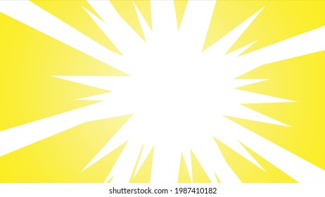 Bright Sunshine or Explosion Explosion for Radial Vector Comic Book. cartoon big explosion 