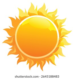 Bright sunshine illustration, summer heat graphic, sunny day clipart, vibrant sun rays design element