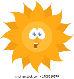 Bright sunshine, illustration, vector on a white background.