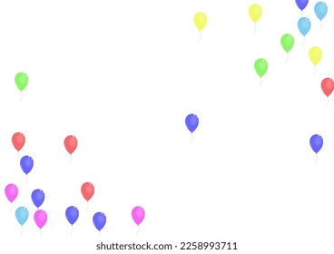 Heller Überraschungshintergrund, weißer Vektorgrafik. Spielzeug Regenbogen-Vorlage. Gelbe Latte. Blue Confetti. Design der Luftaufkleber.