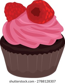 Bright and sweet chocolate pancake with raspberry 