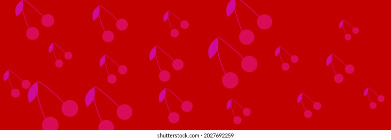 Bright Sweet Fruit Vintage Tasty Violet Dessert Pink Ornament. Neon Retro Red Purple Textile Berries Summer Wallpaper. Vitamin Cherries Repeat Bordo Cute Spring Colorful Print Design Pic.