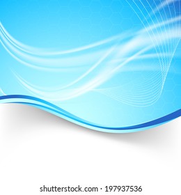 Bright swoosh air lines folder background. Vector illustration