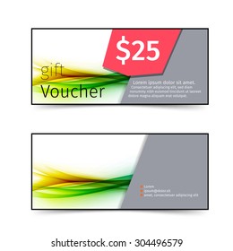 Bright swoosh wave pattern voucher. Vector illustration