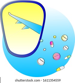 Bright symbolic illustration of pharmaceutical efforts for a calm journey 