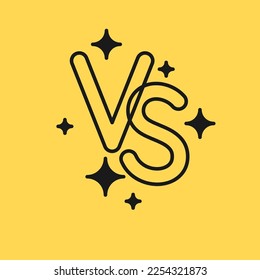 Bright symbols of confrontation VS. Vector illustration on background.