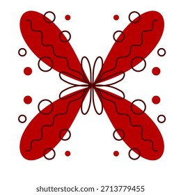 Helle symmetrische Bloom Geometrische Form isoliert Vektorgrafik-Design