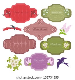 Bright tag with flowers