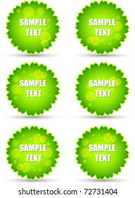 bright tags or badges