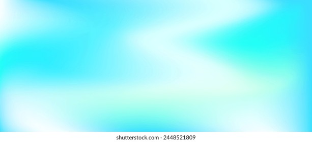 Bright teal gradient background. Vibrant fluid turquoise color wallpaper. Abstract smooth mint backdrop. Blurred vivid blue green marine concept texture for banner, poster, presentation. Vector 