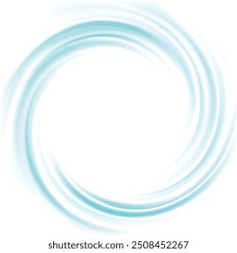 Bright teal helix vertigo curvy twister rotary moving spray new year winter cyclone surface. Volute gyration blur flow cool ice shiny pure vibrant celeste color illustration space for text in center