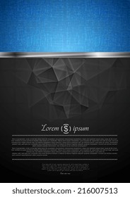 Bright tech background with metallic stripe. Vector design