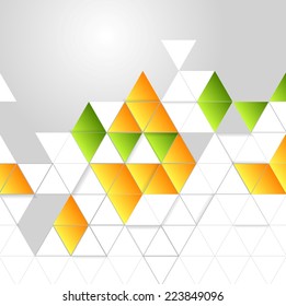 Diseño de triángulos futuristas de tecnología brillante. Fondo del vector