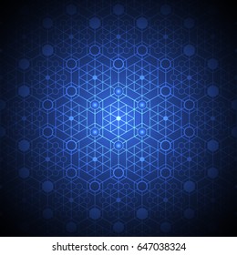 Bright technology background. Blue futuristic background. 