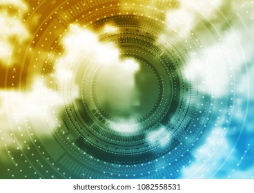 Helle Technologie HUD Design auf abstraktem Hintergrund. Vektordesign