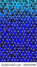 bright template for banner in the form of a mosaic of polygonal elements. blue tint. vector illustration. to design banners, flyers, business brochures
