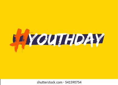 Bright template card of International Youth Day for banner, brochure, flyer, greeting, invitation, cover. #youthday concept
