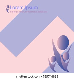 bright template, victory symbol, business, vector illustration